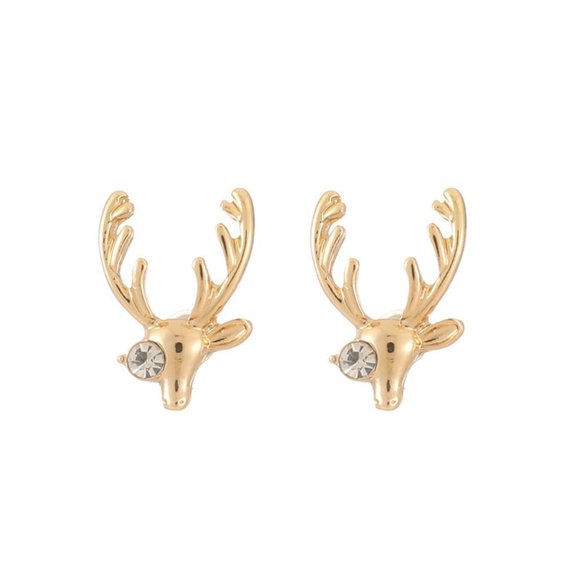 ♠️ NEW Reindeer Earrings in Gold - Picture 6 of 7